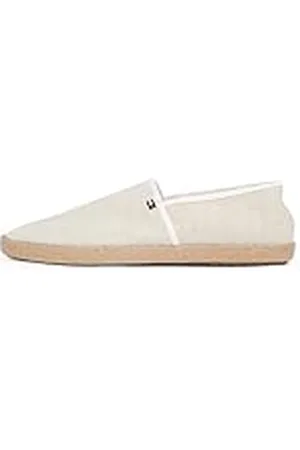 Tommy Hilfiger Alpargatas Hombre Chambray con logotipo, Blanco (Ecru), 44