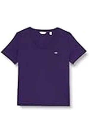 GANT Reg Shield SS V-Neck T-Shirt Camiseta, , XS para Mujer