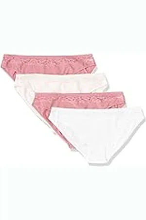 Amazon Braguita bikini de algodón y encaje Mujer, Pack de 4, , 38