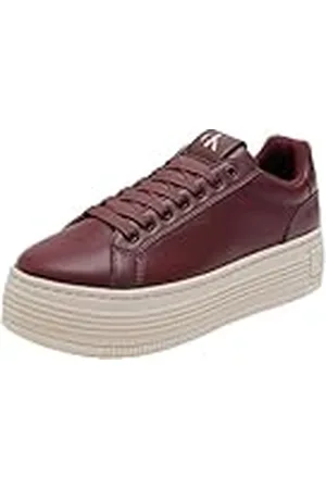 Calvin Klein Sneaker con Plataforma Mujer Bold de Piel, Rojo (Andorra), 38 EU