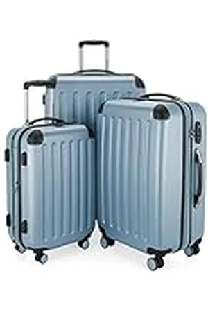 Hauptstadtkoffer Spree - Juego de 3 Maletas rígidas, Trolley expandible, Equipaje de Viaje, 4 Ruedas Dobles, TSA, (S,M y L), Piscina Azul