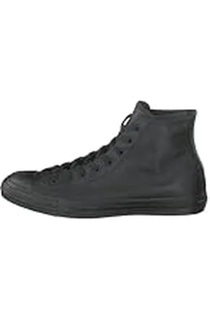 Converse All Star Hi Leather Zapatillas Negras Monocromas-UK 8.5