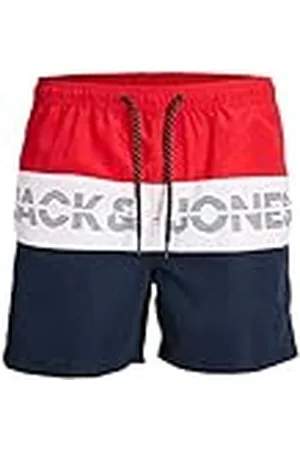 JACK & JONES PLUS JPSTFIJI JJSWIM Colorblock SN PS - Bañador para Hombre, Talla 46, Color Rojo
