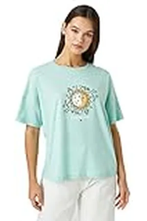Koton Short Sleeve T-Shirt Printed Crew Neck, Camiseta Mujer,