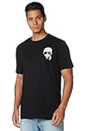 Karl Lagerfeld Classic Karl Character Short Sleeve Crew Neck T-Shirt Camiseta, , S para Hombre