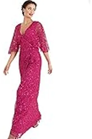 Maya Deluxe Womens Maxi Ladies Sequin Embellished Wrap A-Line Dress for Wedding Guest Bridesmaid Evening Prom Ball Occasion Vestido, , 42 para Mujer
