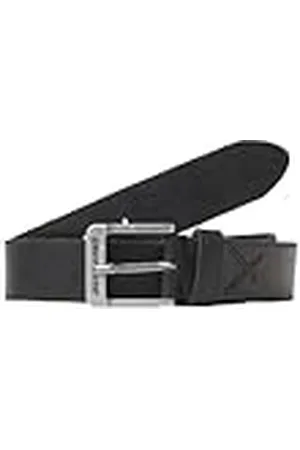 JACK & JONES JACROCK Leather Belt Noos cinturón de Cuero, Black, 90 de los Hombres