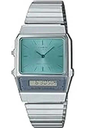 Casio Reloj Cuarzo Mujer 32.00mm con dial Análogico-Digital Azul y Correa de Pulsera de Metal AQ-800EC-2AEF