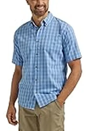 Wrangler Short Sleeve Classic Plaid Shirt Camisa, , L para Hombre
