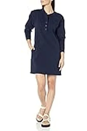 Amazon Vestido Tipo Sudadera de Punto Henley (Disponible en Tallas Grandes) Mujer, , M