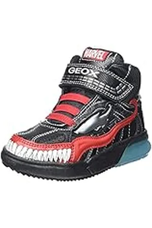 Geox J Grayjay Boy D, Sneakers para Niño, Multicolor (Black/Red), 24 EU