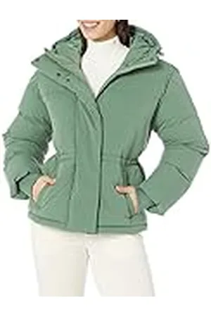 Amazon Chaqueta Acolchada Corta con Capucha y Cintura Ajustada (Disponible en Talla Grande) Mujer, , 6XL Grande