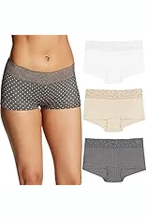 Maidenform Underwear, Stretch Cotton Boyshort Panties For Women, Assorted, 3-Pack Ropa Interior para Hombre, , XL (Pack de 3) para Mujer