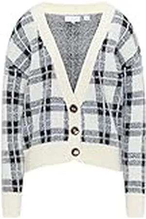 USHA 154036-weiss Schwarz-m-l Suter crdigan, , Mujer