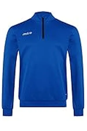 Mitre Edge Sudadera Juvenil con Cremallera de 1/4, Ropa de Entrenamiento de fútbol, Sudadera de Alto Rendimiento, Talla S Juvenil, Azul Real