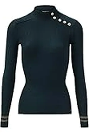 Morgan Jersey manga larga con botones y ribete Verde L