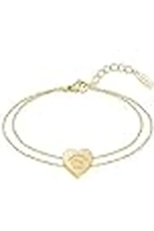 Lacoste Love My CROC Collection - Pulsera de cadena de oro amarillo con dije de corazón para mujer - 2040400, talla única, Acero inoxidable, No es una piedra preciosa