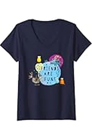Clangers Mujer ¡Los amigos de son divertidos! Flying Froglets Retro Camiseta Cuello V