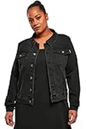 Urban classics Chaqueta Vaquera Para Mujer, Chaqueta De Algodón Orgánico, Bolsillos En El Pecho, Botones De Presión, Tallas XS - 5Xl