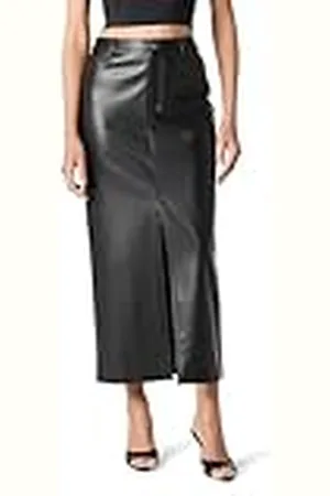 THE DROP Larissa Vegan Leather Maxi Skirt Falda, , XS