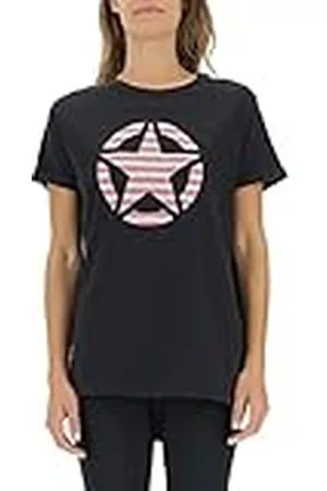 Jeep O102613-B000 J Woman T-Shirt Oversize Star Striped Print Turn-up Sleeve J22W Mujer S