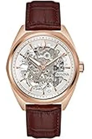 BULOVA Reloj Analógico para Hombres de Automático con Correa en Cuero 97A175