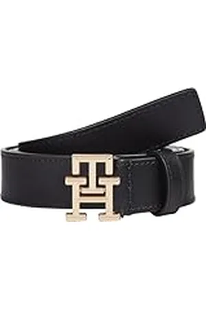 Tommy Hilfiger Cinturón Mujer Logo 2,5 cm Cinturón de piel, Negro (Black), 95 cm
