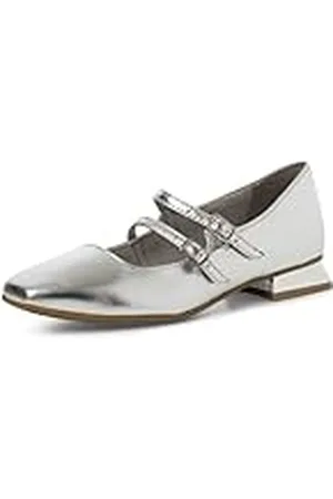 Marco Tozzi Damen Ballerinas 2-22200-44, Zapatos Tipo Ballet Mujer, Plata, 38 EU