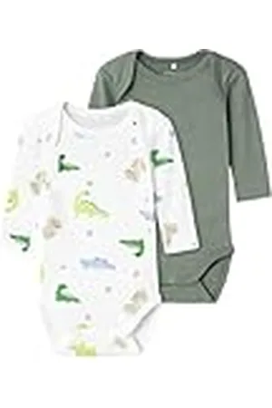 NAME IT Nbmbody 2p LS Wild Lime Dino Noos Body de Manga Larga, , 50 para Bebés