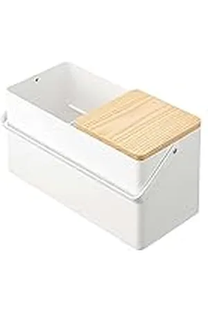 Yamazaki 5453 Tower Caja de Maquillaje, , Acero/Madera/Espejo/Resina ABS, Minimalista, 31 x 15 x 15.7 cm