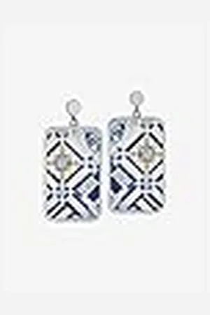 Christian Lacroix XF31010L - Pendientes de latón y Metal Plateado Brillante para Mujer