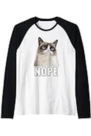 Grumpy Cat Gato gruñón NOPE (6402) Camiseta Manga Raglan