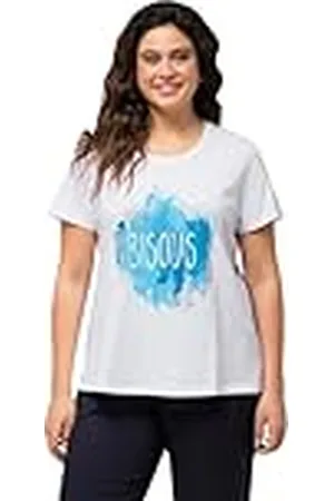 Ulla Popken Camiseta con Estampado Frontal Tonos Azules, Classic 829290, , 56 ES/58 ES Mujeres