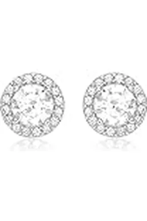 Amazon Pendientes de de 9 Quilates con Halo de Circonitas Cúbicas (previamente Amazon Collection)