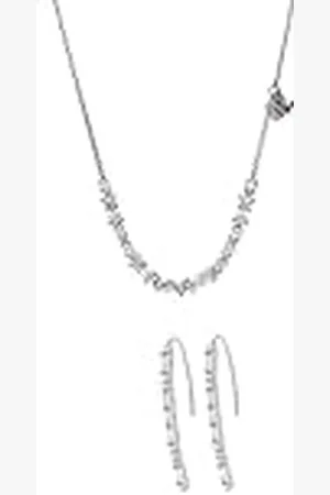 Emporio Armani Pendientes y collar de plata esterlina para mujer, conjunto