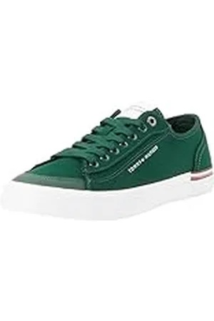 Tommy Hilfiger Zapatillas para Hombre Sneaker con Suela Vulcanizada, Verde (Hunter), 46