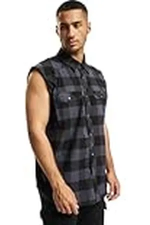 Brandit Check Shirt Sleeveless, color: black/grey, size: 4XL