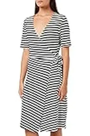 ONLY Onlmay S/S Stripe Wrap Dress Jrs Tall-Vestido para Mujer Corto Envolvente, , XS