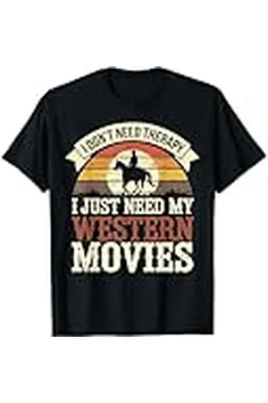 Graphic 365 Western Movies Vaquero Caballo Retro Vintage Puesta Del Sol Camiseta