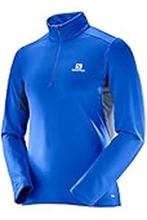 Salomon Hombre Camiseta de manga larga Agile Warm HZ, Mezcla de sintéticos, Azul, XL