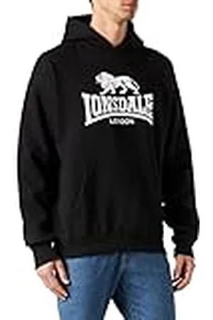 Lonsdale London Kilnsey Sudadera con Capucha, Blanco/Negro, S para Hombre
