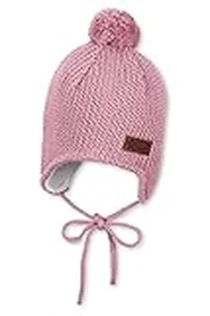 Sterntaler Gorro con pompón de Punto con Orejas, Rosa, 51 para Niñas
