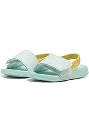 PUMA Popcat 20 Backstrap AC INF, Sandalias deslizantes Unisex bebé, Peaceful Blue White-Safe Lake-Sunny Yellow, EU