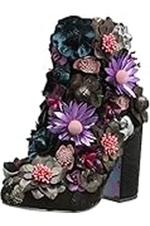Irregular Choice Garden Gala, Botas Cortas al Tobillo Mujer, Negro/Multicolor, 36 EU