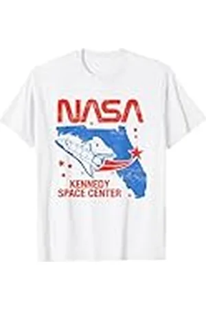 Nasa Iconic Kennedy Space Center Vintage Big Chest Poster Camiseta