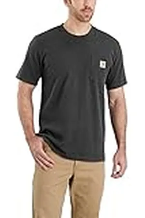 Carhartt Hombre, K87 Camiseta De Manga Corta Con Bolsillo, Ajuste Ligeramente Holgado, Tejido Grueso, , M
