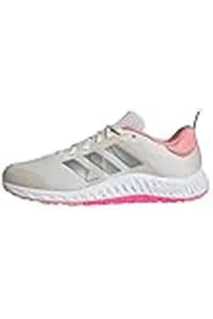 adidas Everyset Trainer Shoes, Zapatos de Gimnasio y Entrenamiento Mujer, Chalk White/Iron Metallic/Lucid Pink, 45 1/3 EU