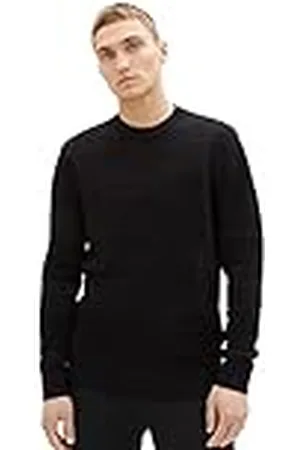 TOM TAILOR TOM TAILOR Jersey de punto vaquero de hombre con estructura de algodón, , XXXL