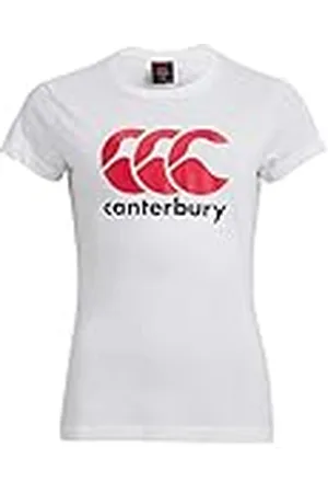 Canterbury CCC Logo T-Shirt | Comfortable Regular Fit | Cotton Blend Camiseta, Mujer, Blanco Brillante, 10