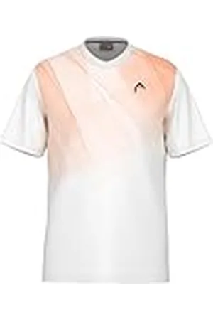 Head Topspin T-Shirt Men Camiseta, Blanco y Naranja, M para Hombre